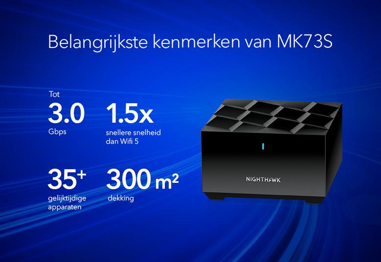 Netgear 1GbE Wi-Fi 6 Dual Band nighthawk router MK73S-100EUS