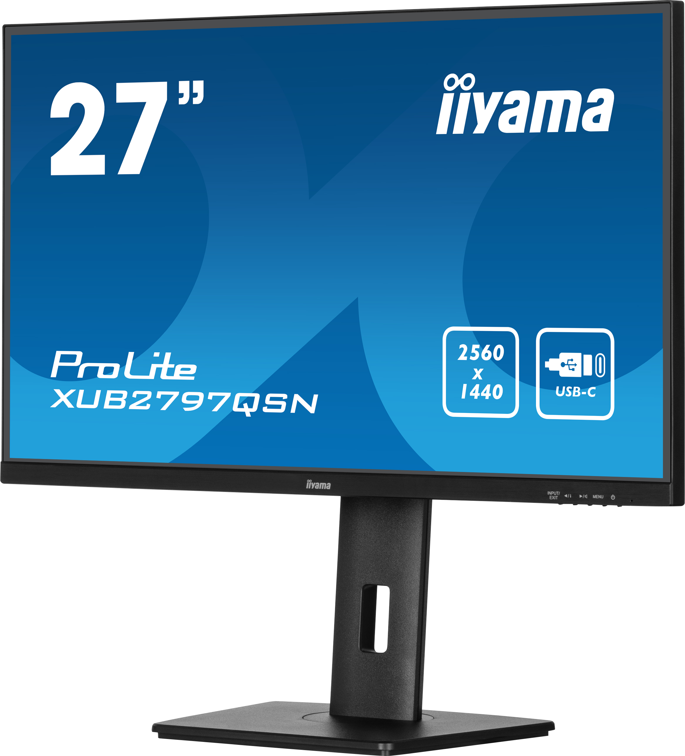 iiyama ProLite XUB2797QSN-B2 27inch QHD IPS monitor met USB-C dock en RJ45 (LAN)