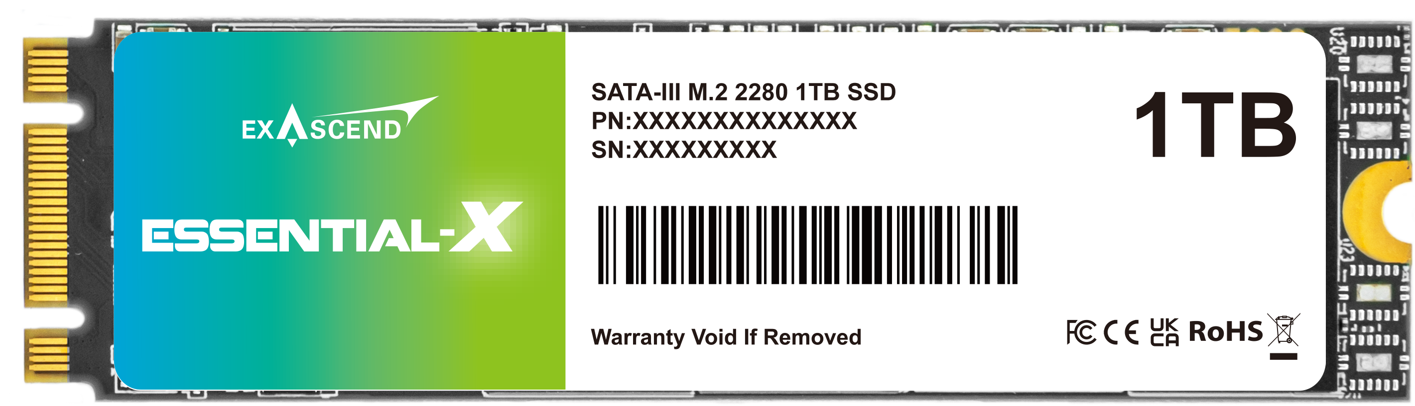 1TB Exascend Essential-X SATA3 M.2 2280 SSD ES1TSSDM2SAU