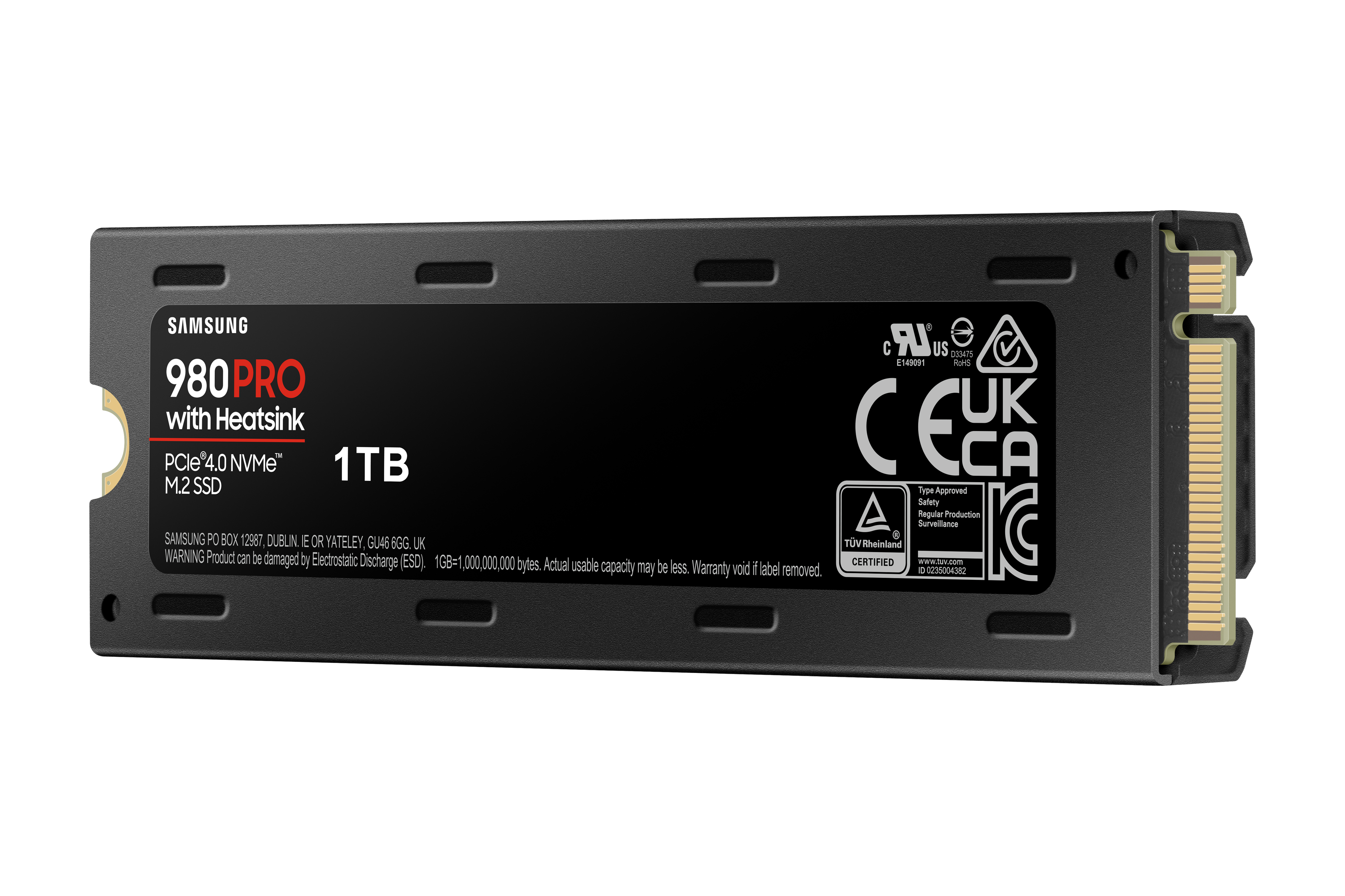 1TB Samsung M.2 PCIe 4.0 x4 NVMe 1.3 SSD 980 PRO (Heatsink) MZ-V8P1T0CW