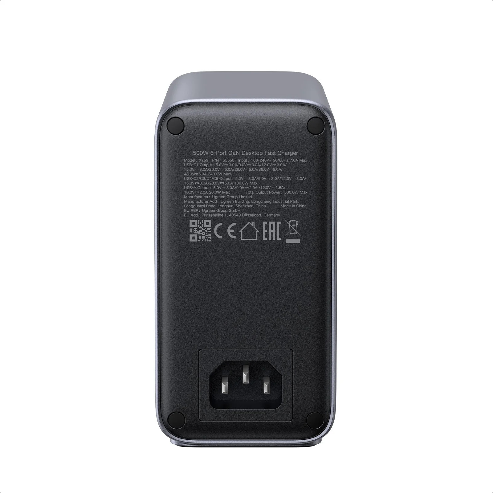UGREEN 500W 6-Port GaN Desktop Fast Charger EU 55550B