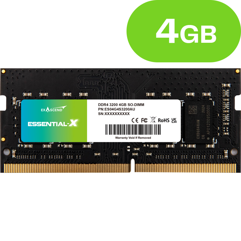4GB Exascend Essential-X DDR4 SO-DIMM 3200MT/s