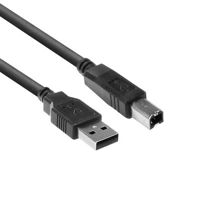 ACT 3 m USB 2.0 A male - USB B male zwart