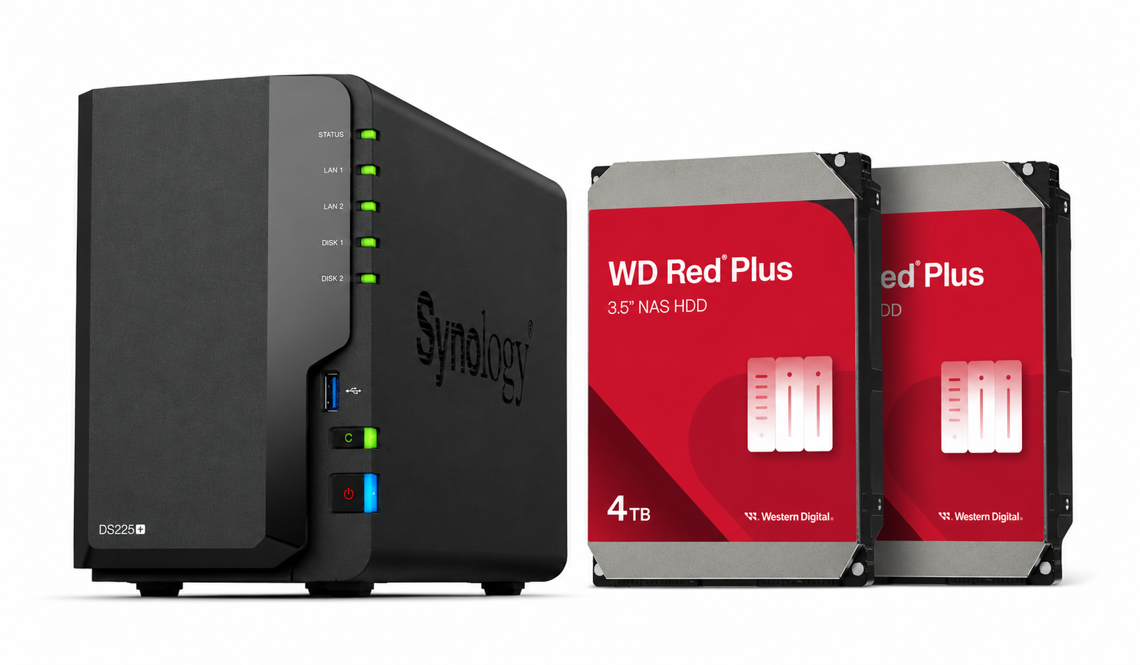 Synology DS225+ WD RED Plus 8TB (2X 4TB)