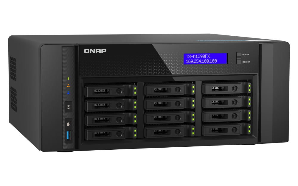 QNAP TS-h1290FX-7302P-256G 12-bay NAS
