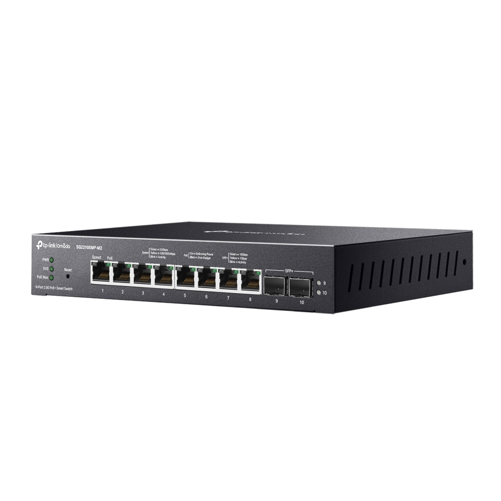 TP-Link 8-Port PoE+ 2.5GBASE-T 2-Port 10GE SFP+ switch SG2210XMP-M2