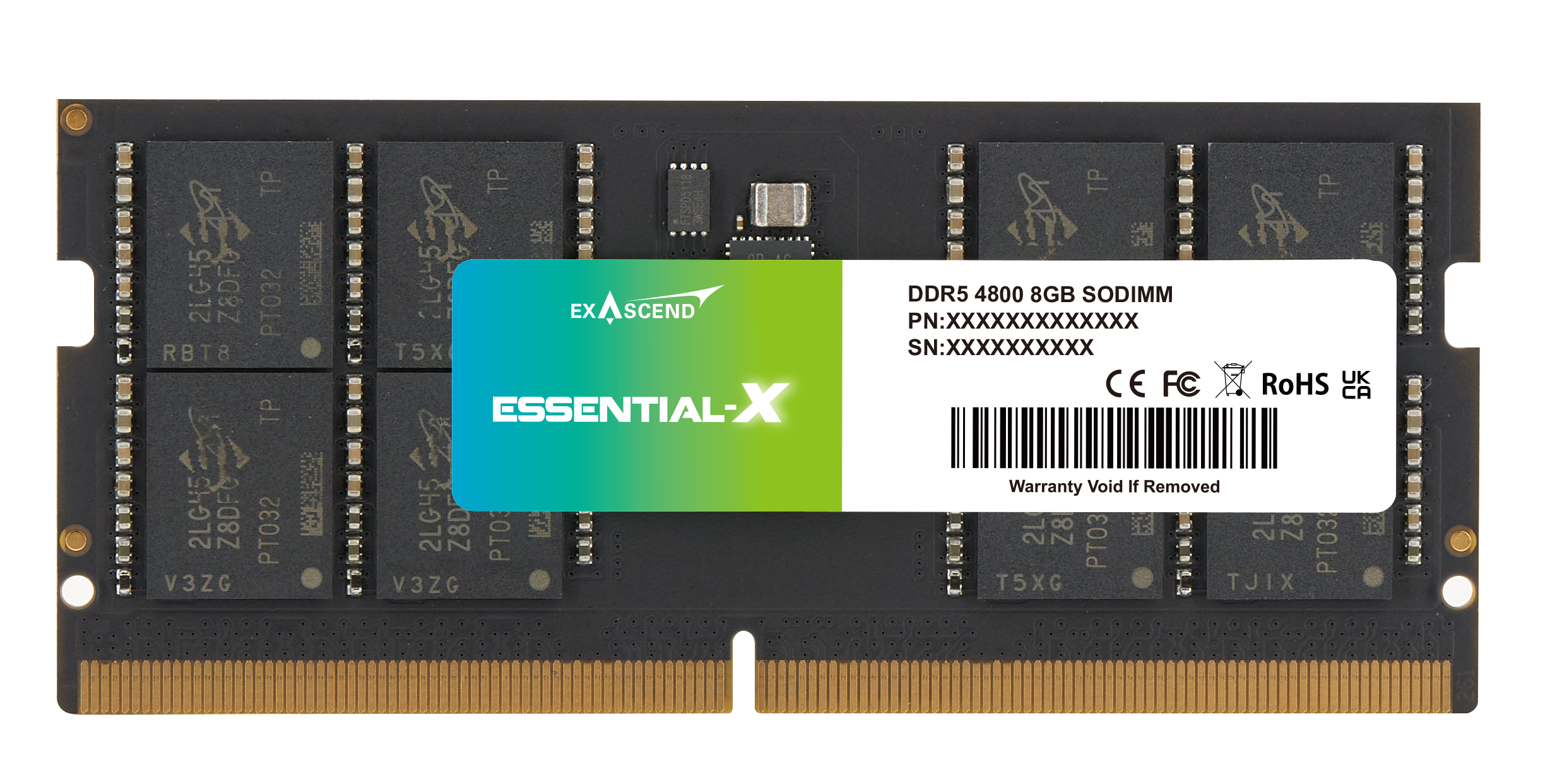 8GB Exascend Essential-X DDR5 SO-DIMM 4800MT/s