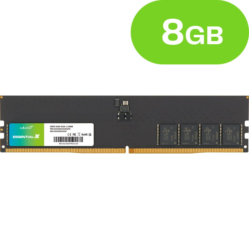 8GB Exascend Essential-X DDR5 U-DIMM 4800MT/s
