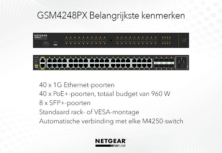 Netgear L3 40x1G PoE+ + 8xSFP+ managed switch M4250-40G8XF-PoE+ GSM4248PX-100EUS