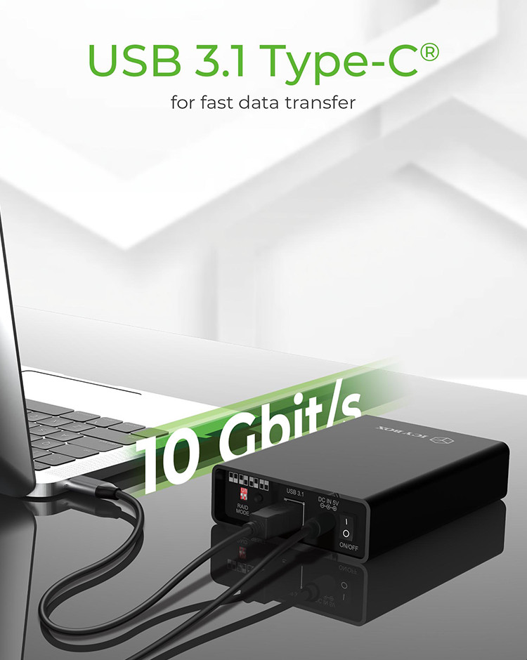 ICY BOX RAID enclosure 2x SATA 2.5 1x USB 3.2 Gen 2 IB-RD2253-C31