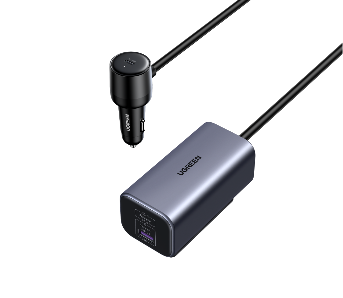 UGREEN 150W USB-C Car Charger with Extended USB-A + 2 USB-C Charging Hub 35571