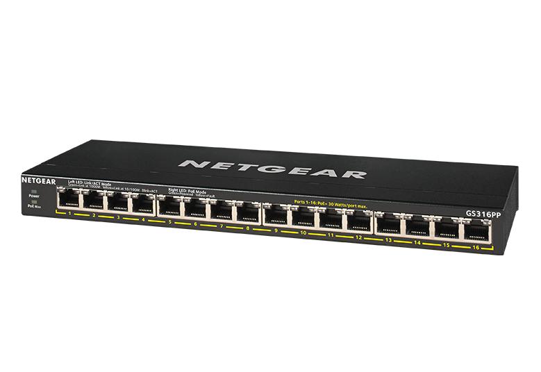 Netgear 16x10/100/1000 PoE+ unmanaged switch GS316PP-100EUS