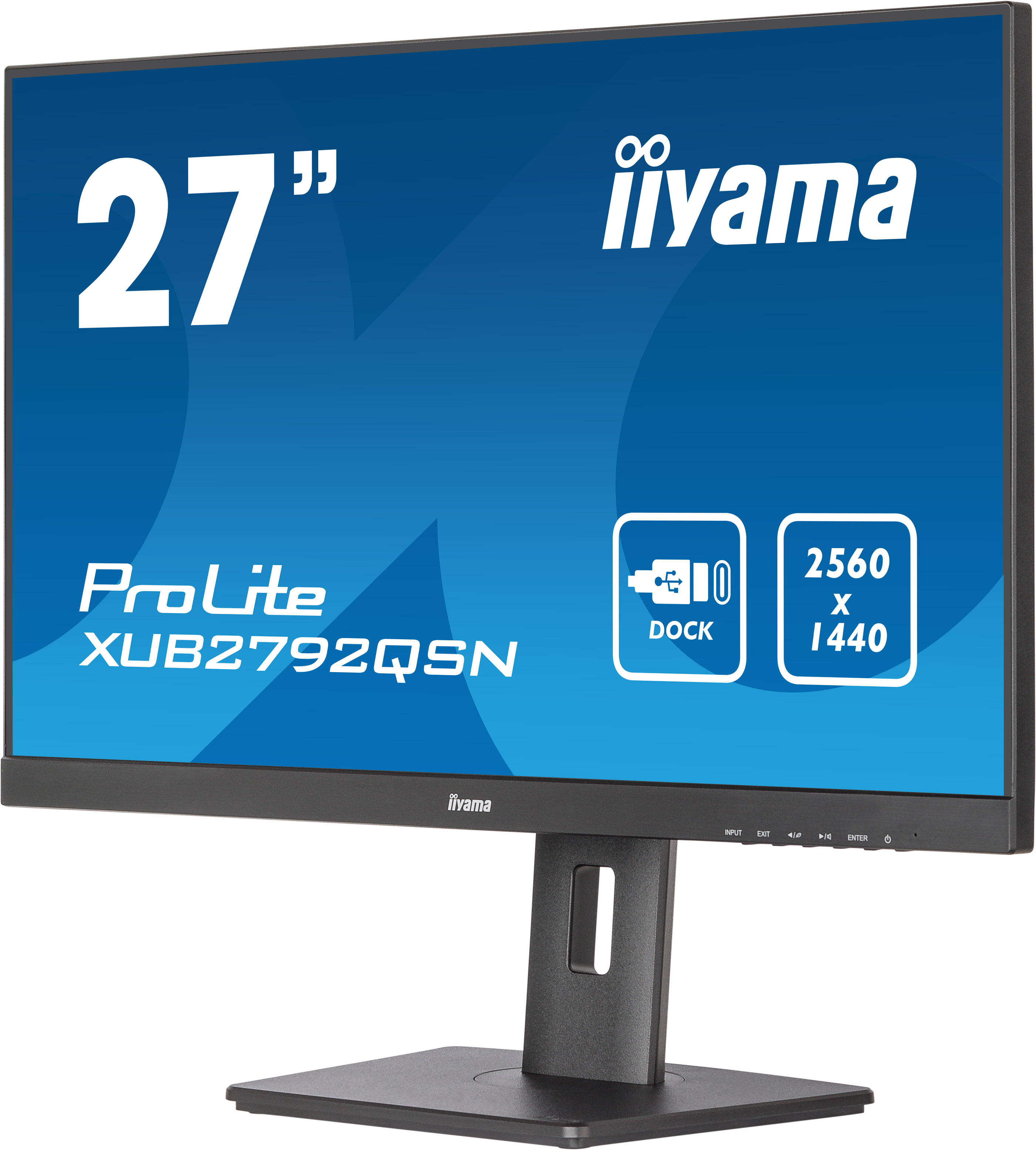 iiyama ProLite XUB2792QSN-B5 27 inch WQHD IPS met USB-C-dock en RJ45 (LAN) zwart 