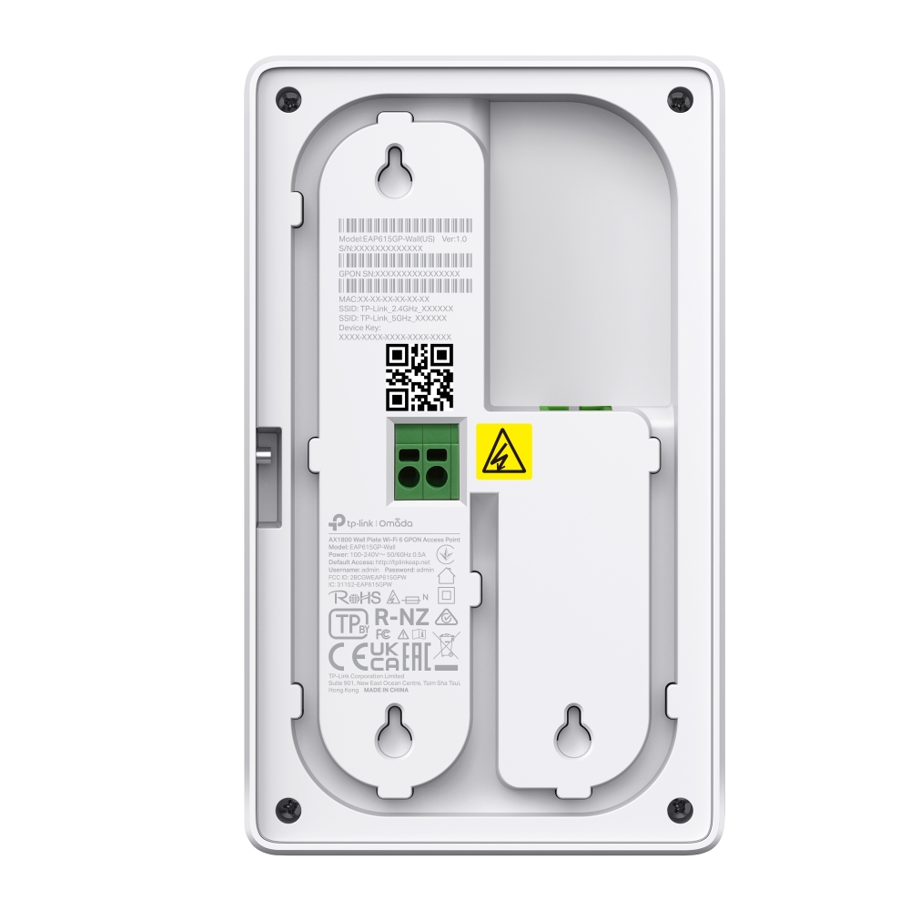 TP-Link AX1800 Wall-Plate Dual-Band Wi-Fi 6 GPON Access Point EAP615GP-WALL