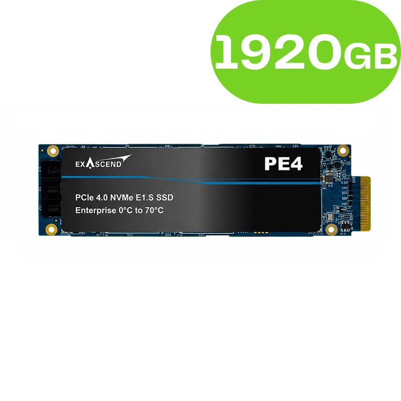 1920GB Exascend PE4 NAND Flash SSD Enterprise NVMe PCIe Gen4x4 E1.S 3D TLC