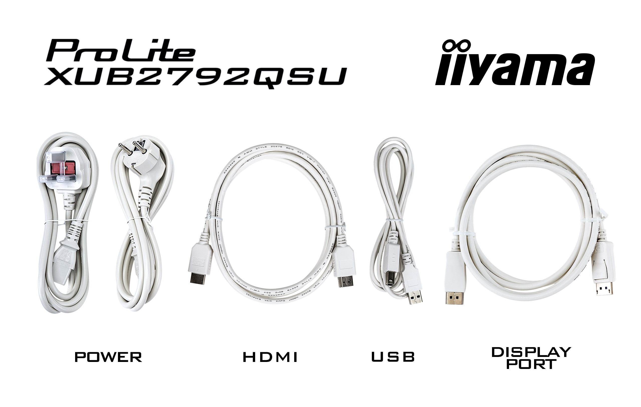 iiyama ProLite XUB2792QSU-W6 27” WQHD IPS met USB-hub wit monitor