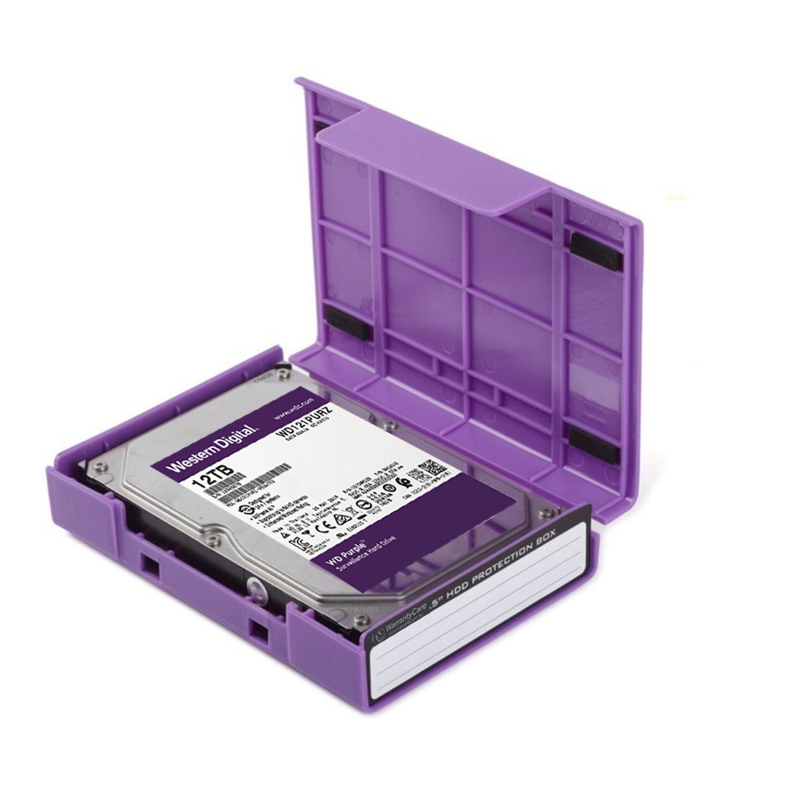 WarrantyCare 3,5 Harddisk Storage en Protection Box Paars