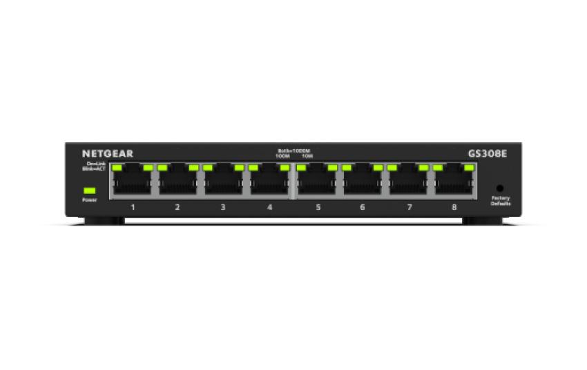 Netgear L3 8x10/100/1000 300 Series Gigabit Ethernet Plus-switch GS308E-400EUS