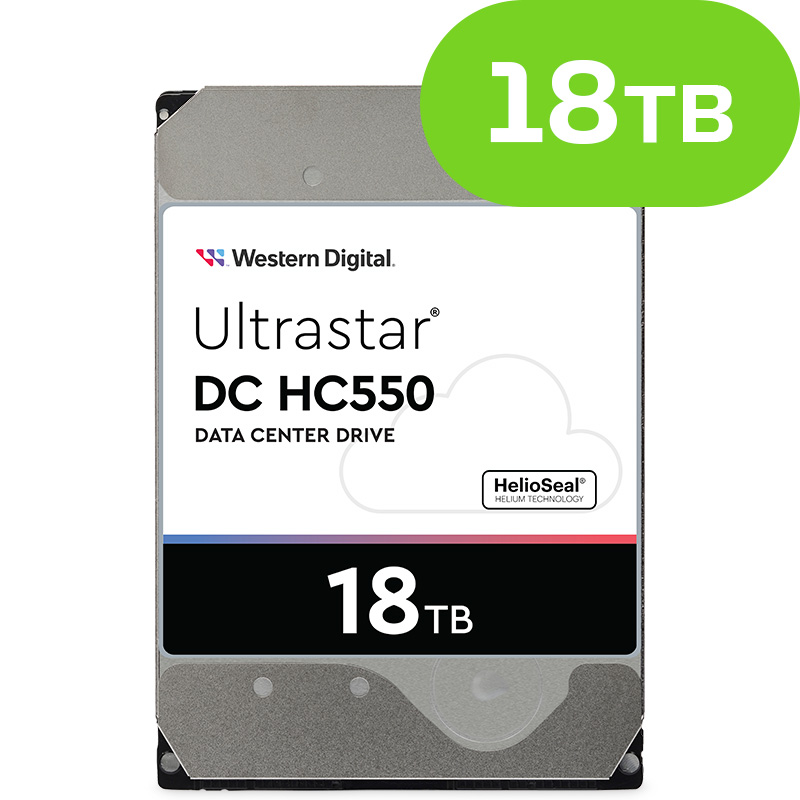18TB Western Digital Ultrastar DC HC550 SAS Enterprise WUH721818AL5204 