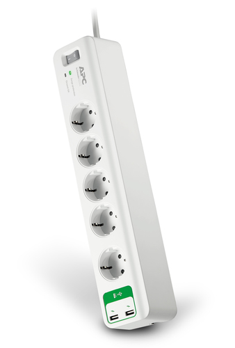 APC Essential SurgeArrest 5 outlets with 5V, 2.4A 2 port USB charger 230V PM5U-GR