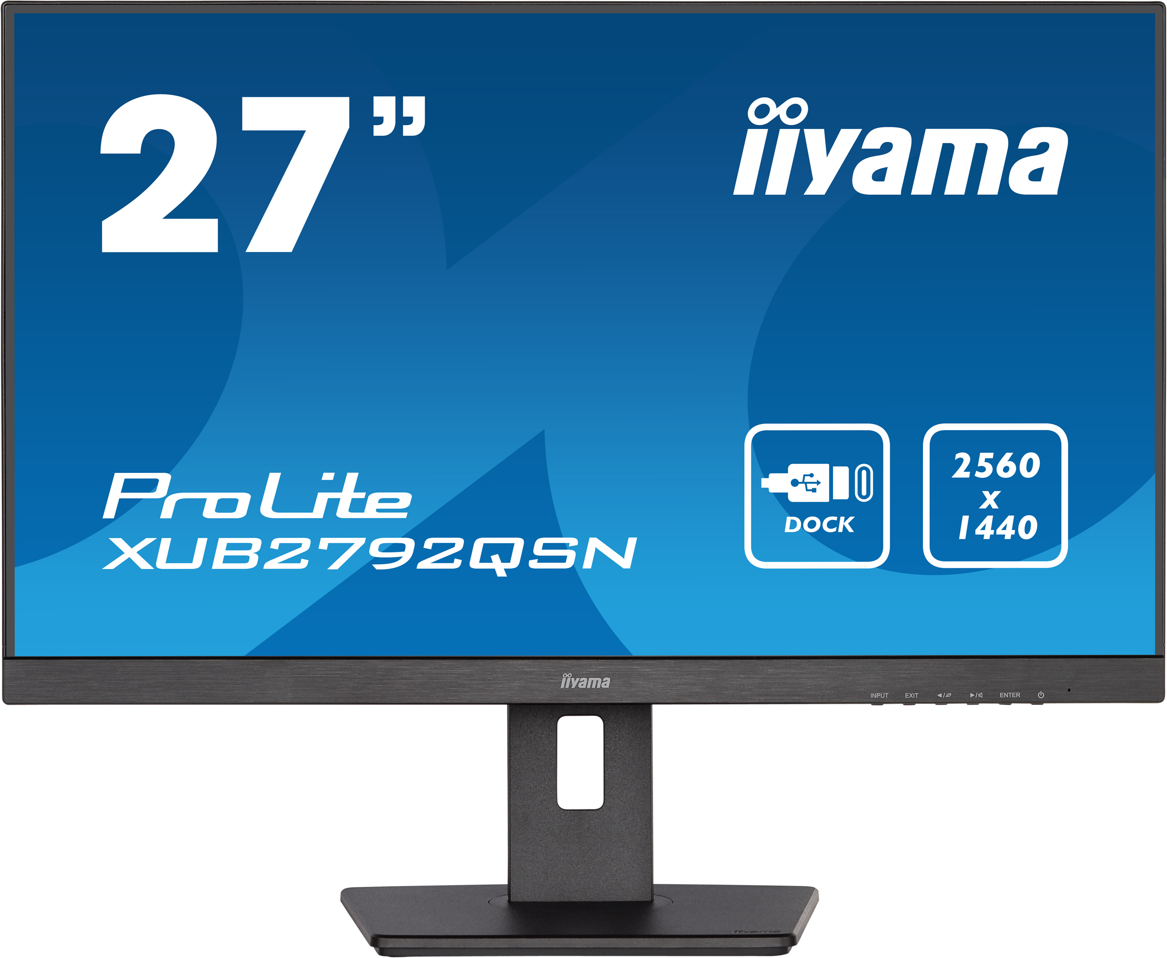 iiyama ProLite XUB2792QSN-B5 27 inch WQHD IPS met USB-C-dock en RJ45 (LAN) zwart 