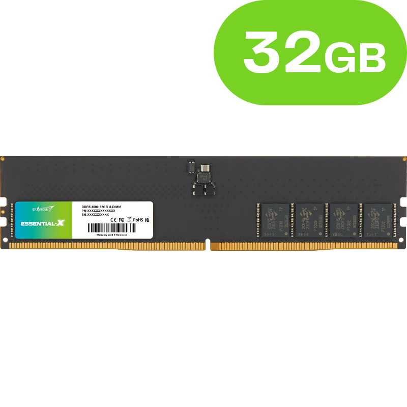 32GB Exascend Essential-X DDR5 U-DIMM 4800MT/s