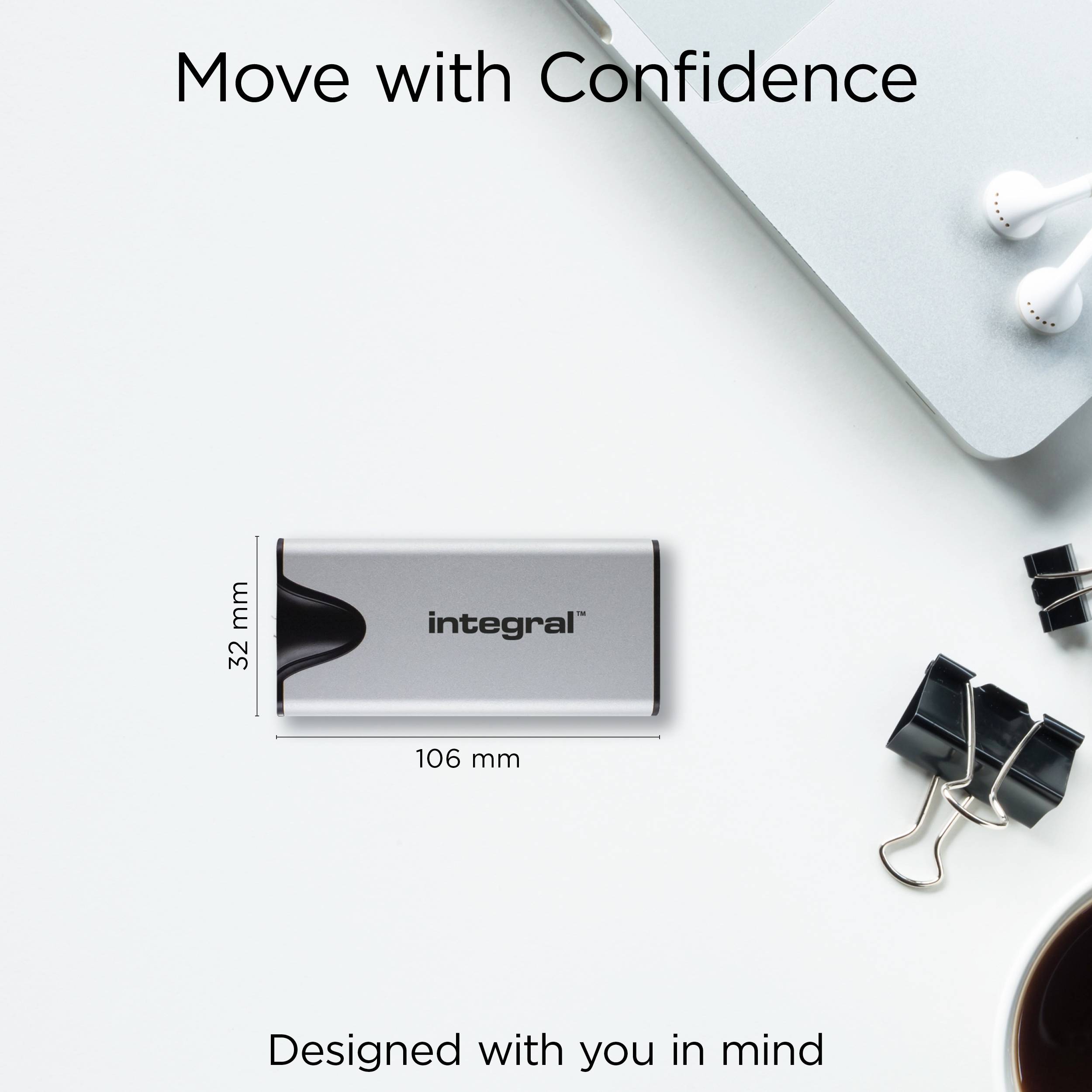 2TB Integral SlimXpress Pro Silver Portable SSD INSSD2TPORT3.2SLIMXS