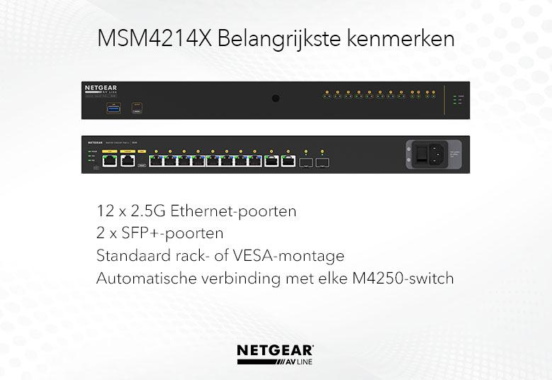 Netgear L3 AV Line 12x2.5G + 2x10G SFP+ managed switch MSM4214X-100EUS