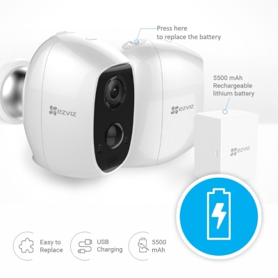 EZVIZ C3A Draadloze beveiligingscamera - Batterij en Wifi Duo-Pack