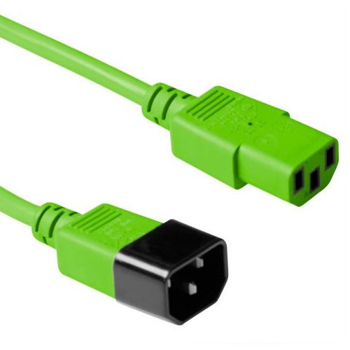 ACT Powercord 230V C13 - C14 green 1.8m