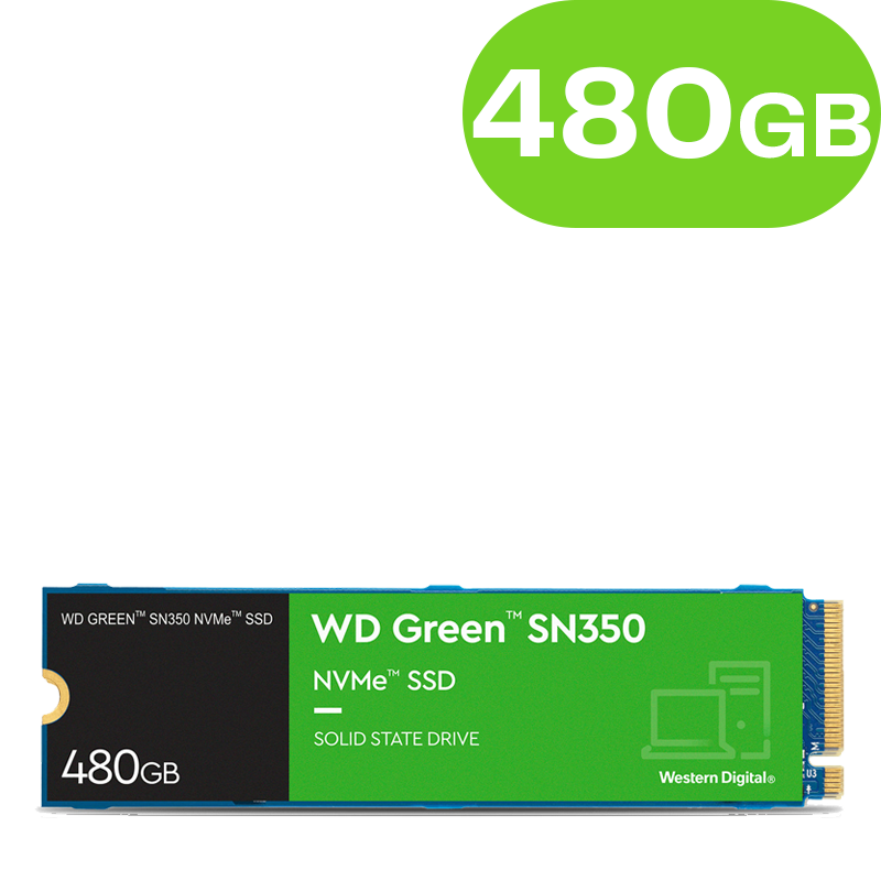 480GB WD GREEN SN350 NVMe M.2 SSD WDS480G2G0C