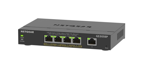 Netgear 5-Poort Gigabit Ethernet PoE+ Switch GS305EP-100PES