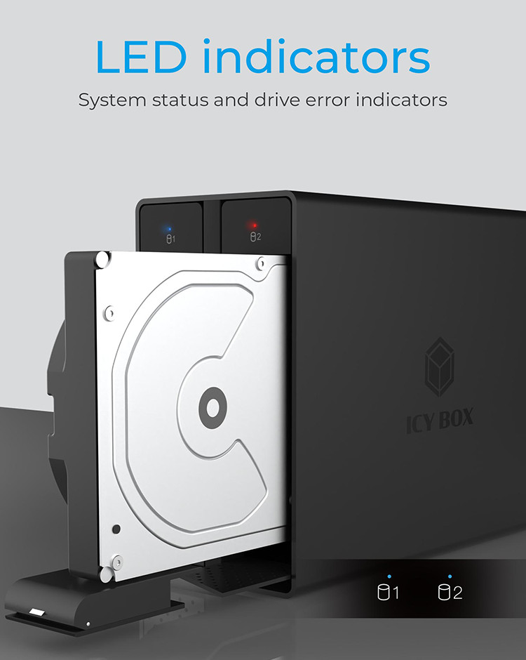 ICY BOX RAID enclosure USB-C IB-RD3802-C31