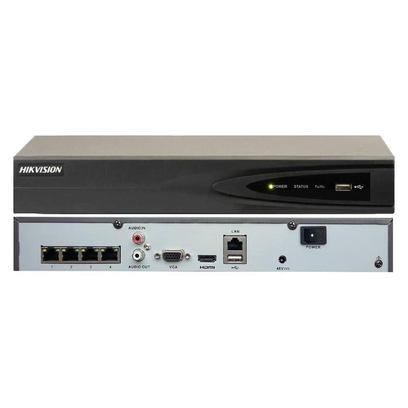 Hikvision DS-7604NI-K1/4P 4 kanaals/ 4 port POE NVR
