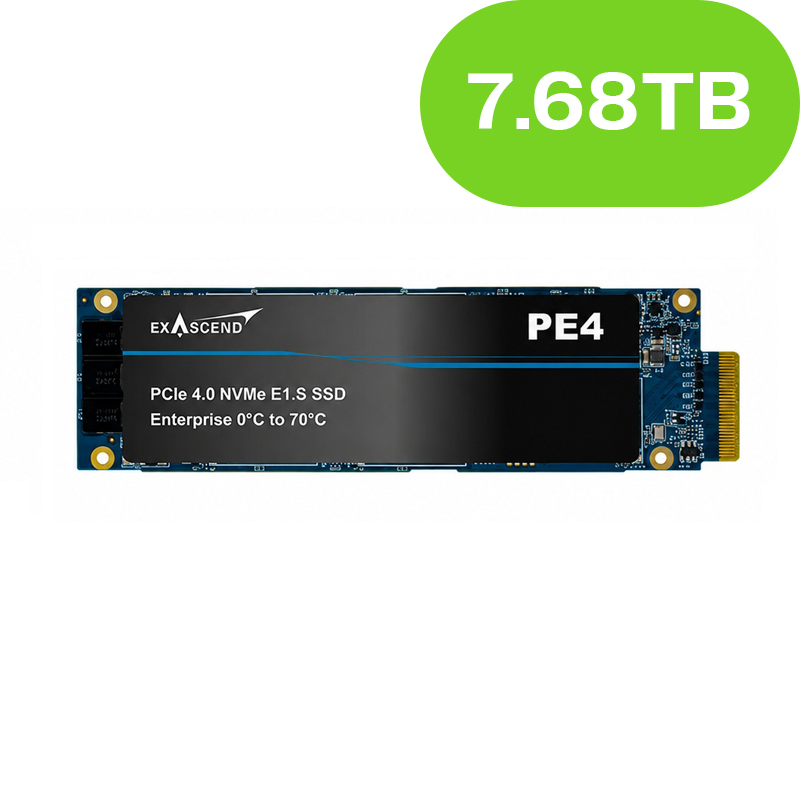 7680GB Exascend PE4 NAND Flash SSD Enterprise NVMe PCIe Gen4x4 E1.S 3D TLC
