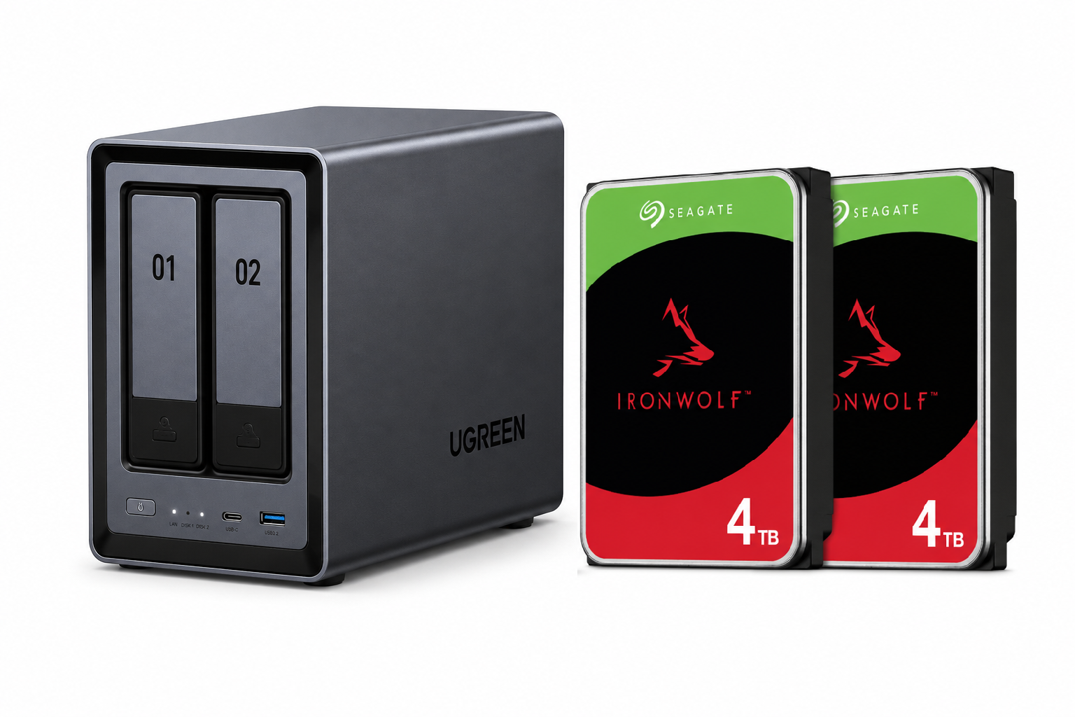 Ugreen DXP2800 Seagate IronWolf 8TB (2x 4TB)