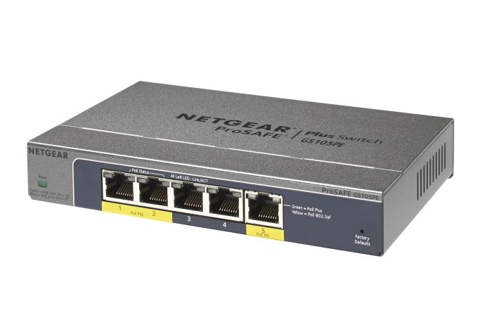 Netgear ProSafe Plus GS105PE 5 port Gigabit PoE Switch