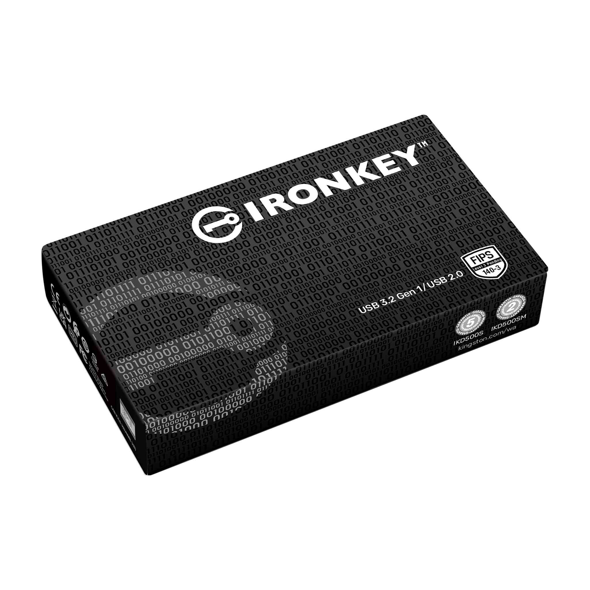 32GB Kingston IronKey D500S USB-flashstation FIPS 140-3 Level 3 IKD500S/32GB