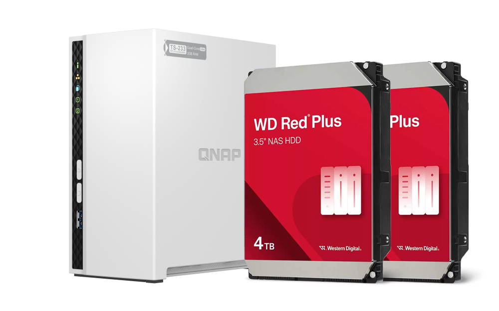 QNAP TS-233 NAS 8TB (2x 4TB RED)