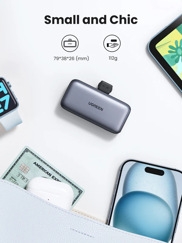 UGREEN 5000mAh Power Bank with Built-in USB-C Connector&Kickstand 35338