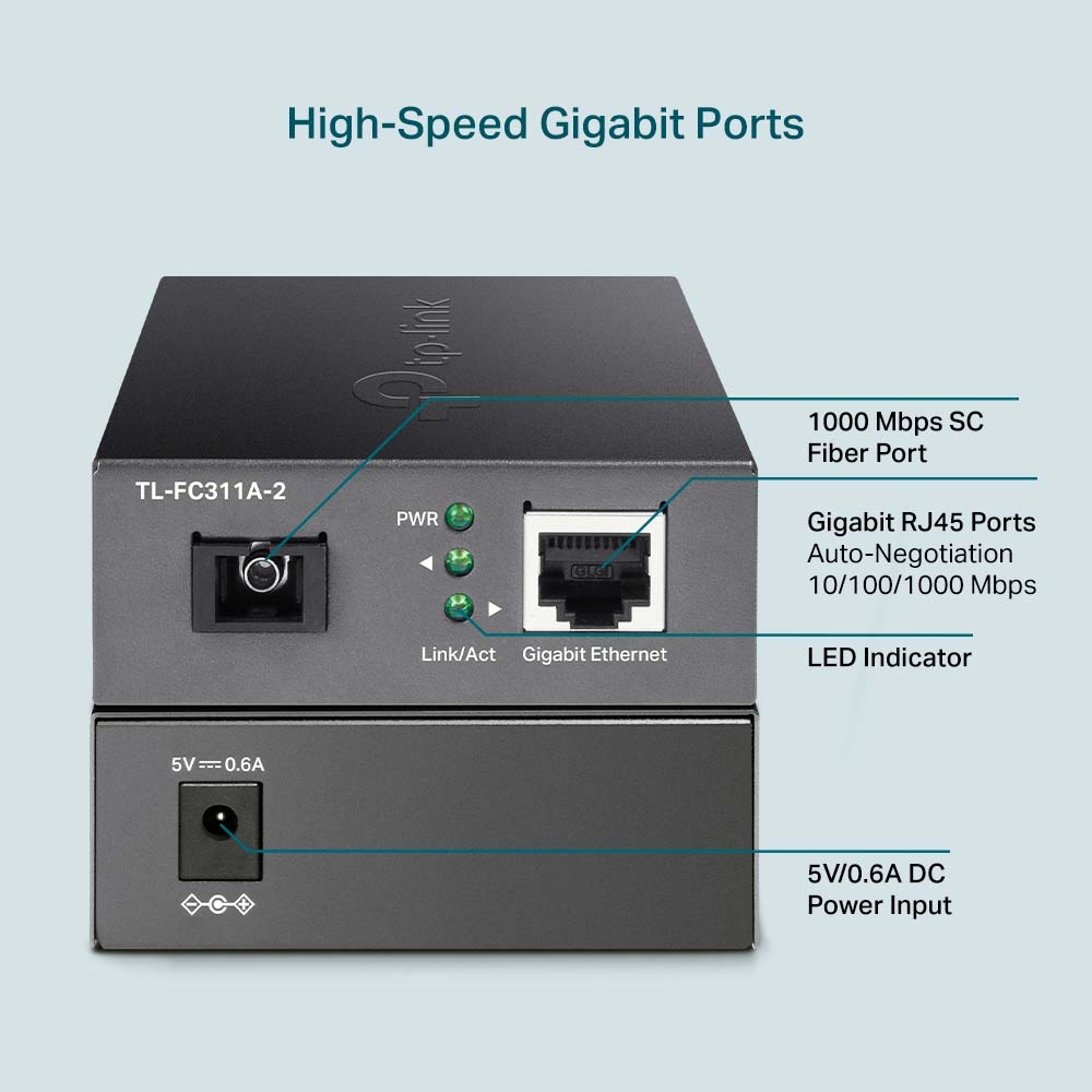 TP-Link Bi-Directional Fiber Converter Single-mode TL-FC311A-2