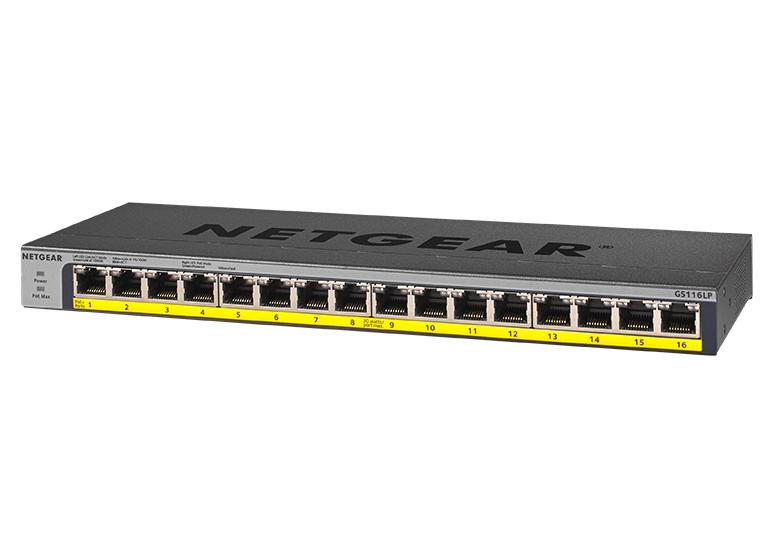 Netgear 16-poorts Gigabit Ethernet unmanaged PoE+ switch GS116LP