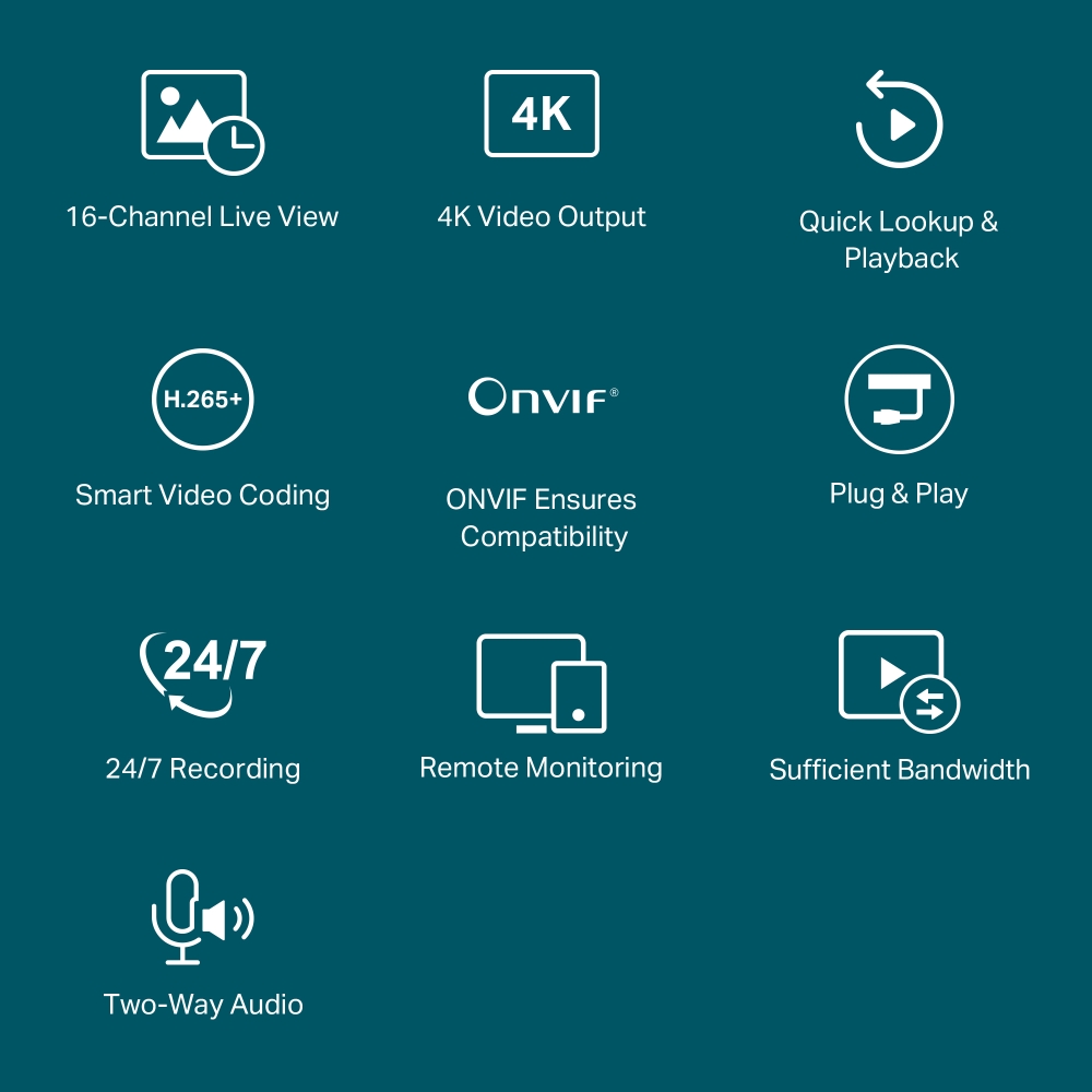 TP-Link 16 Channel Network Video Recorder VIGI NVR2016H