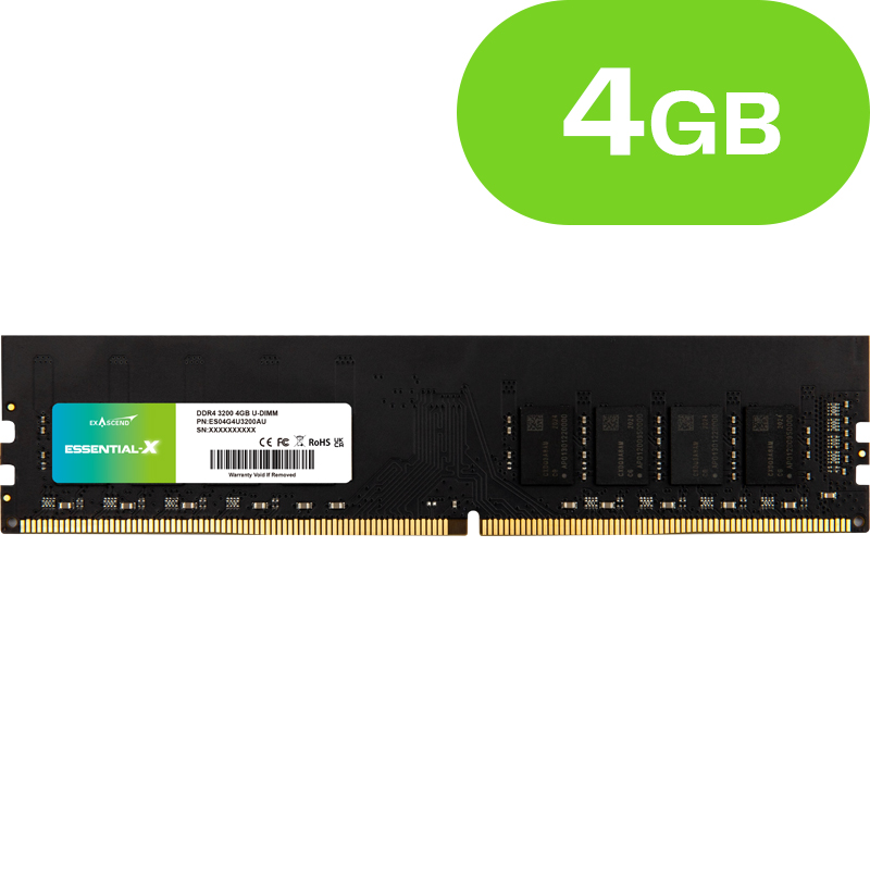 4GB Exascend Essential-X DDR4 U-DIMM 3200MT/s