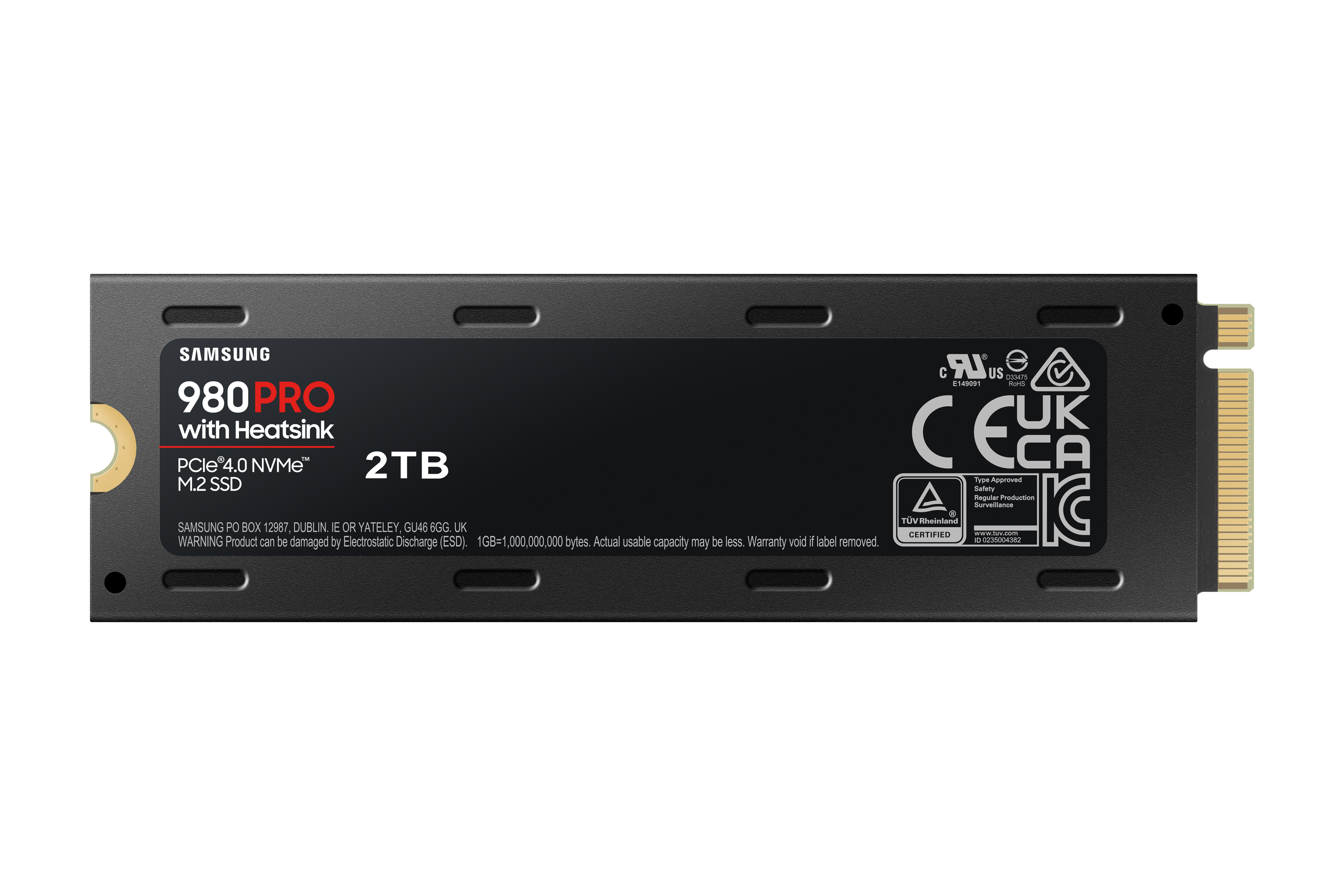 2TB Samsung M.2 PCIe 4.0 x4 NVMe 1.3 SSD 980 PRO (Heatsink) MZ-V8P2T0CW