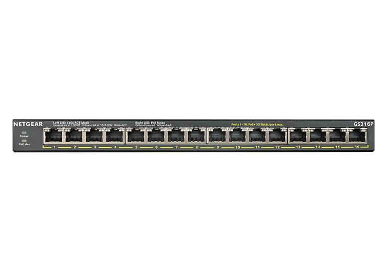 Netgear 16 port PoE+ (115 W) Unmanaged Switch GS316P-100EUS