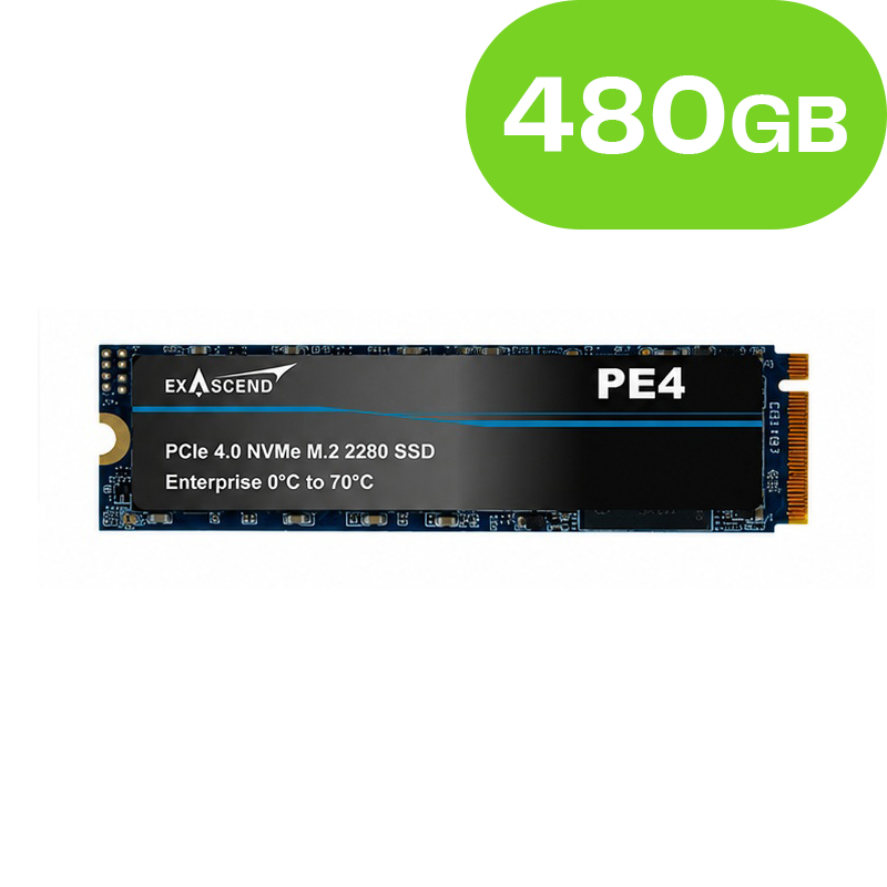 480GB Exascend PE4 NAND Flash SSD Enterprise NVMe PCIe Gen4x4 M.2 2280 3D TLC