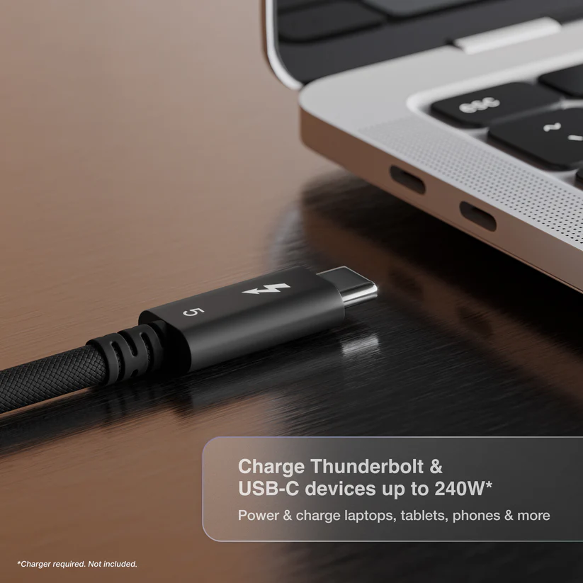 Caldigit Thunderbolt 5 (USB-C) Pro cable 1.0m TBT5-P10BB-240