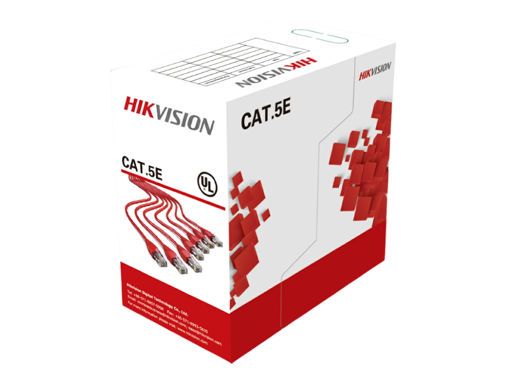 Hikvision DS-1LN5E-S UTP CAT5e cable, 4-pair indoor, grijs, 305 meter