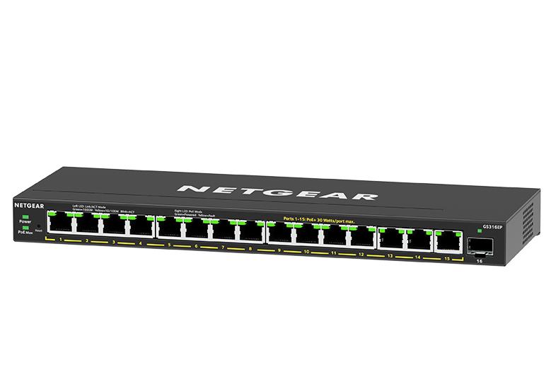Netgear GS316EP-100PES Plus 15 port PoE+ (180 W) Managed Switch